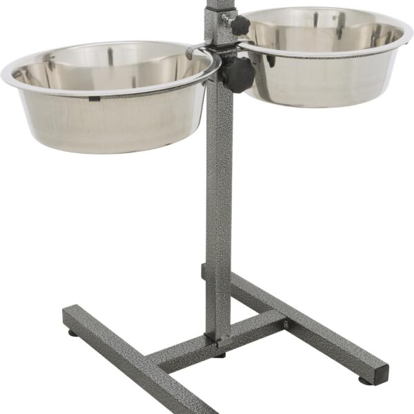 TRIXIE Hundebar höhenverstellbar mit 2 Edelstahlnäpfen – ergonomische Fütterungsstation für Hunde
