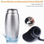 VIVAGLORY Hundetrinkflasche 750ml mit Neopren-Halter & Tragegurt – Edelstahl für unterwegs – Bild 5