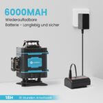 ansigtny 4x360° Kreuzlinienlaser mit 1.5M Stativ – Grüner Selbstnivellier-Laser für Baustelle – Bild 5