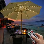 Sunlisky LED-Sonnenschirm-Lichterkette 8x1,3m – IP65 Gartenbeleuchtung mit Fernbedienung