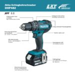 Makita DHP482RFX9 Akku-Schlagbohrschrauber 18V – Profi-Set mit 2 Akkus & 96er Zubehör – Bild 3