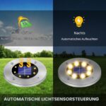 SCNNC Solar Bodenleuchten 8er Set Warmweiß – Solarleuchten Garten wasserdicht IP65 – Bild 3