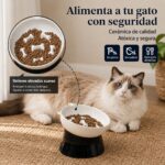 PTOBER Antischlingnapf Katze Keramik erhöht – Labyrinth-Futternapf für gesundes Fressen – Bild 5