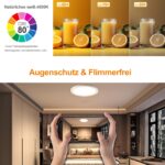 YiLaie 2er Set LED Deckenleuchte Ø30cm 24W 2640lm – Flache Deckenlampe IP44 für Bad & Küche – Bild 5