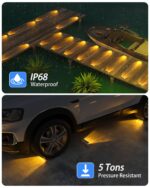 DetarZinLED Solar Bodenleuchten 8er Set IP68 – Warmweisse LED Treppen- & Gartenbeleuchtung – Bild 3