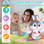 MOONTOY Interaktives Musikspielzeug Hase mit Licht – Krabbelspielzeug ab 6 Monaten – Bild 2