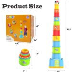 MOONTOY Stapelbecher ab 1 Jahr mit 19 Teilen – Montessori Lernspielzeug für Babys – Bild 2