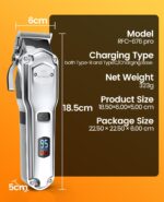 oneisall Kabellose Hundeschermaschine mit Metallkamm – Leise Tierhaarschneidemaschine für dichtes Fell – Bild 8