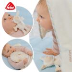 Fehn Kuscheldecke Schaf 100x75 cm – Flauschige Babydecke mit Kuscheltier – Bild 5