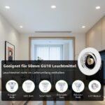 ALUSSO 10er Set Metall Einbaustrahler GU10 – 30° Schwenkbar, Werkzeuglose Installation für LED & Halogen – Bild 3