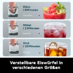 EUHOMY Eiswürfelmaschine 15 kg – 16 Eiswürfel in 13 Min für Zuhause & Büro – Bild 4
