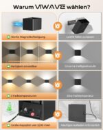 VIWAVE 2er-Set Akku-Wandleuchte mit Bewegungsmelder & Fernbedienung – Intelligente Innenbeleuchtung – Bild 7