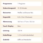 Reishunger Mini Reiskocher 0,3L – Perfekt für 1-2 Portionen mit Keramikbeschichtung – Bild 8