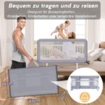 YIKANWEN Tragbares Bettgitter 150cm – Rausfallschutz für Kinder 0-10 Jahre – Bild 2