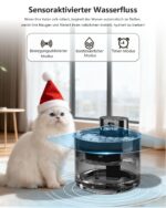 LEVVUE 3.5L Katzenbrunnen Kabellos mit Bewegungsmelder – Intelligenter Trinkbrunnen für Katzen – Bild 4