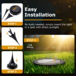 NIBSHOOM 12er Set Solar Bodenleuchten – IP68 Gartenbeleuchtung mit 8 LED & Warmweiss – Bild 4