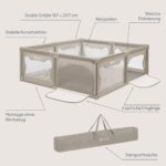Lionelo WILLOW XL Laufgitter 187x207 cm – Grossflächiger Laufstall ab Geburt bis 48 Monate – Bild 9