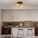 FORCOSO Kristall-Deckenleuchte 3-flammig – Schwarz-Gold Kronleuchter mit K9-Kristall für moderne Räume – Bild 9