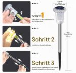 Aourow 6er Set Solarleuchten für Garten – Warmweiss LED Bodenleuchten IP65 wasserdicht – Bild 4