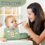 Oskuglin 9-teiliges Silikon Babygeschirrset BPA-frei – Rutschfest mit Saugnapf ab 6 Monaten – Bild 8