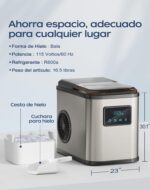 KeeGone Eiswürfelmaschine Edelstahl – 15 kg Eis in 24h mit LED-Display & Selbstreinigung – Bild 5
