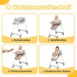 Bonnlo Baby Hochstuhl 7-fach höhenverstellbar – Sicherer Kinderhochstuhl ab 6 Monaten – Bild 3
