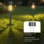 Hqynss 12er Set Solarleuchten mit Warmweiss LED – IP65 Gartenbeleuchtung für Aussen – Bild 4