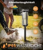 TRANSGUANG Solar-Gartenleuchte 4er Set, Warmweiss IP65 – LED-Wegbeleuchtung mit Auto-Sensor für Garten – Bild 5