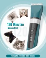 oneisall Katzenschermaschine Leise mit 5 Geschwindigkeiten – Profi Haarschneider für Langhaarkatzen – Bild 5
