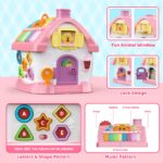 Naxudcoo 6in1 Montessori-Lernhaus – Musikspielzeug mit Uhr & Formensortierer für Babys ab 1 Jahr – Bild 4