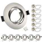 Wondlumi 6er Set GU10 Einbaustrahler 68-85mm Edelstahl gebürstet 360° schwenkbar