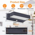 CELAVY LED Wandleuchte mit Bewegungsmelder IP65 – Up Down Aussenlampe Anthrazit – Bild 7