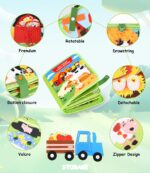 Zaxiva Busy Board 20-in-1 Montessori Quiet Book – Filz Bauernhof für Kinder ab 1 Jahr – Bild 3