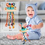 Tospino Baby Montessori Spielzeug 12–18 Monate – Sensorisches Silikon Lernspielzeug mit Zugschnüren – Bild 2