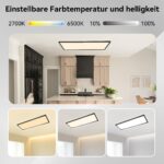 ONDTA LED Deckenleuchte 22W 58x20cm – Dimmbar, RGB-Farbtemperatur & Fernbedienung – Bild 3