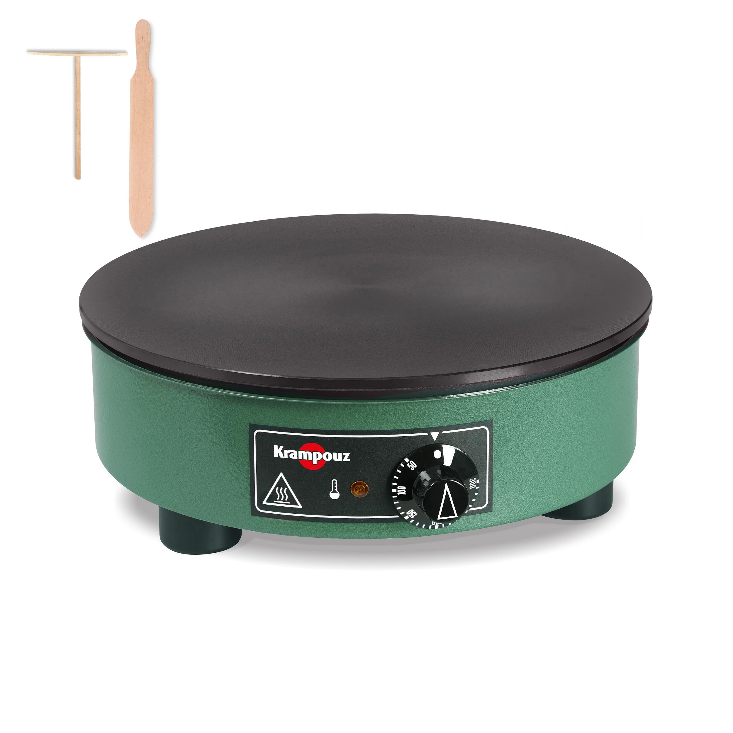 Krampouz Crêpes Maker 35 cm – Elektrisches Crêpeeisen aus Gusseisen für authentische bretonische Crêpes