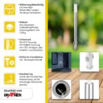 Grafner Edelstahl Wegeleuchte 110 cm mit 2 Steckdosen – Gartenleuchte mit E27-Fassung – Bild 2