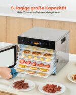VEVOR Dörrautomat mit 6 Edelstahlschalen – 400 W Futtertrockner mit digitaler Temperaturregelung – Bild 2
