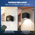YUNYODA Solar Wandleuchte Aussen 2er Set – IP65 Solarleuchten mit 2 Lichtmodi für Garten & Terrasse – Bild 4