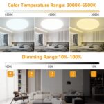 YIFMOO 40W LED Deckenleuchte Ø50cm – Dimmbar mit Fernbedienung & 3000-6500K – Bild 3