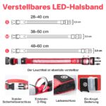 MASBRILL LED Leuchthalsband Hund Grösse S – USB-aufladbar mit 3 Lichtmodi – Bild 4
