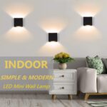 Glighone LED Wandleuchte 2er Set Schwarz 6W 3000K – Up & Down Beleuchtung für innen – Bild 2