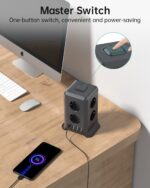 Sameriver 12-in-1 Steckdosenleiste mit 8 AC & 4 USB – Überspannungsschutz für Büro & Zuhause – Bild 5