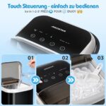 Aigostar Eiswürfelmaschine 1,5L – 9 Eiswürfel in 6 Min, Selbstreinigung & Doppeldeckel – Bild 4
