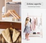 Homewit 24er-Set Kinderkleiderbügel Holz 30cm – 360° Drehbarer Haken für Babys & Kinder – Bild 4