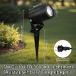 JNR 2er Pack LED Gartenbeleuchtung Edelstahl – IP65 Wasserdicht mit 3 Montagevarianten – Bild 3