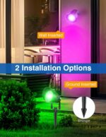 NATPOW RGB LED Gartenbeleuchtung 4er Set – Smart Gartenstrahler mit App & Fernbedienung – Bild 6