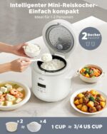 Bear 2-Tassen Reiskocher 300W – Kompakter Mini Rice Cooker mit Warmhaltefunktion – Bild 2