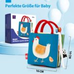 hahaland Kontrastbuch Baby – Stoffbuch mit Spiegel für Neugeborene 0-12 Monate – Bild 2