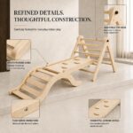 Puecrof 7-in-1 Montessori Klettergerüst aus Birkenholz mit Rutsche & Bogen für Kleinkinder – Bild 5